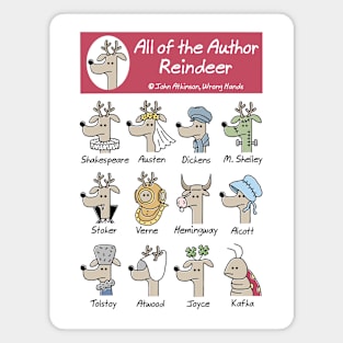 All of the Author Reindeer Magnet